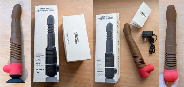 For those seeking a portable and affordable alternative to a full-size fucking machine like the Tremor, Sybian or Motorbunny, the Velvet Thruster Thrusting Dildo should be your first consideration. Sure, it’s noisy compared with a standard handheld vibrator, but this isn’t a standard vibe.