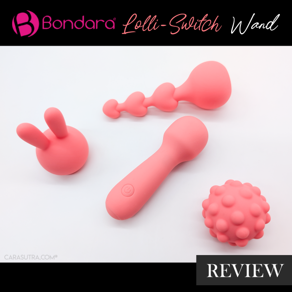 Having been a big fan of big wand vibrators for many years, I was intrigued when Bondara offered me the chance to review a petite twist on the traditional wand vibe. The Bondara Lolli-Switch Mini Wand Vibrator Set comes with 3 head attachments so you can switch up the action as you please. I was looking forward to trying out the various sensations the different wand heads had to offer...