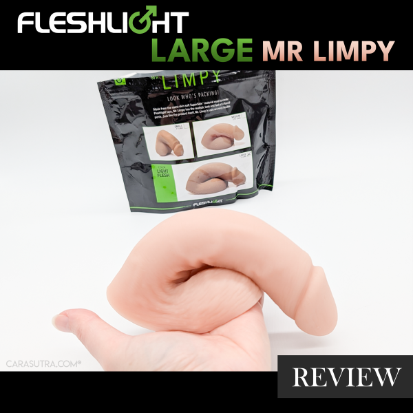 Large Mr Limpy Review: thick, bendy and impossible to ignore, this oversized Fleshlight packer is all about squishy satisfaction. In this hands-on review I share what it’s like to handle, how it looks and how it stacks up against the Small and Medium sizes, reviewed separately here at the Cara Sutra sex blog.