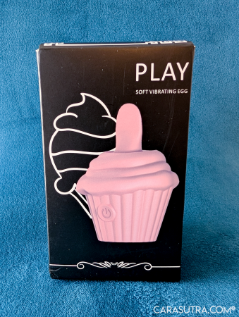 Front of the GITM Playbook Cupcake Vibrator box showing the PLAY branding, product illustration and 'Soft Vibrating Egg' subheading