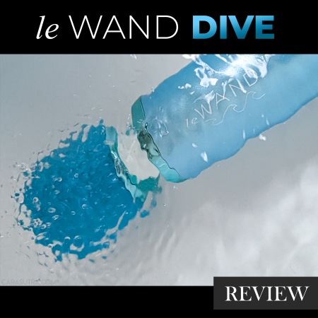 Le Wand Dive vibrator shown with the head vibrating underwater in Cara Sutra's review featured image