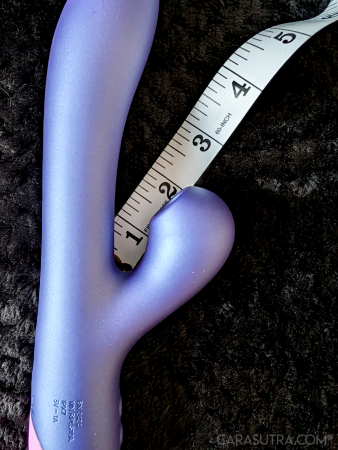 Close-up of the ROMP Pulse Rabbit’s arms measured with a tape measure to show the gap between them