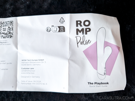 The ROMP Pulse Playbook unfolded, showing the cover and WOW Tech Europe company details